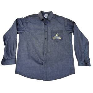 Appalachian Mountaineer Black & White Embroidered Pocket Button Down Shirt Men L